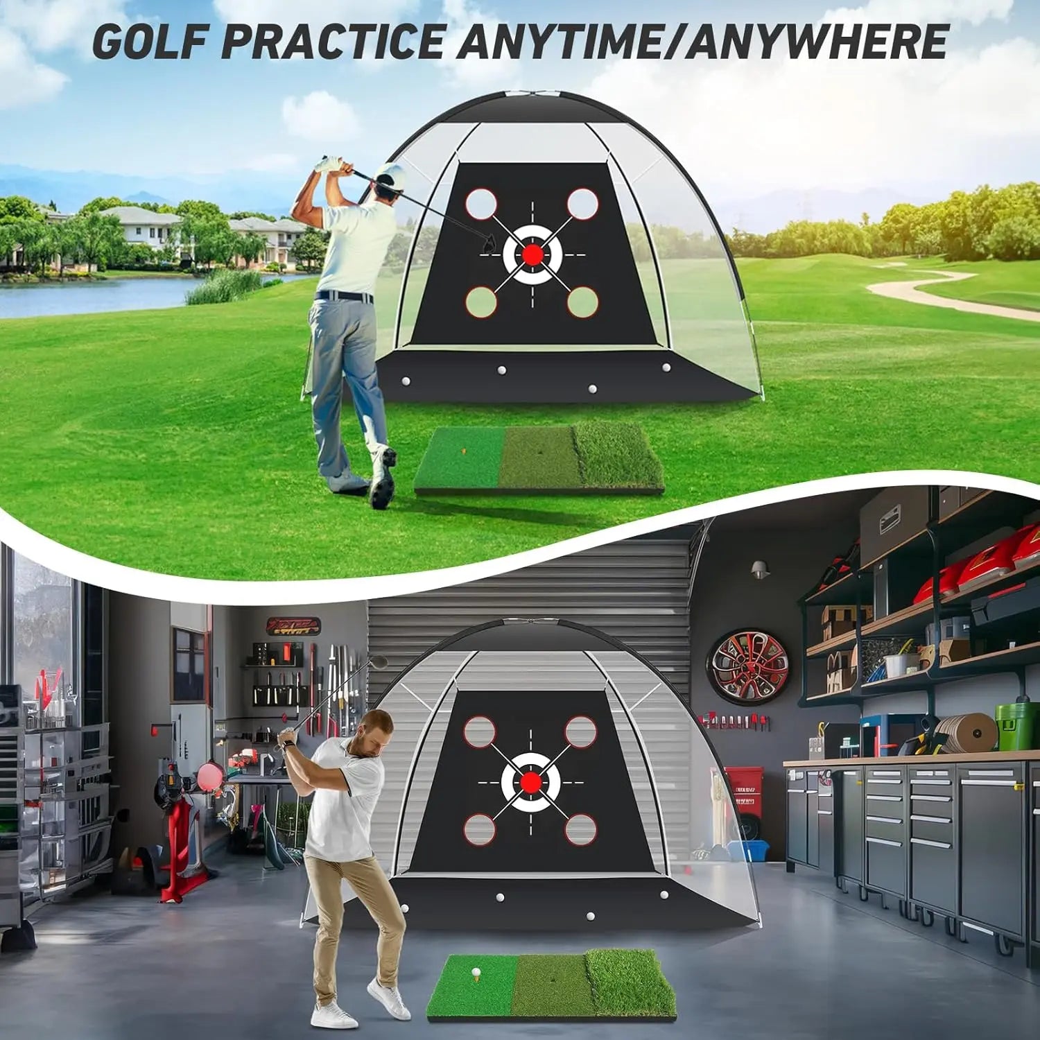 Golf Net with Practice Mat,Golf Hitting Aid Nets 10x7FT LoraSportsShop