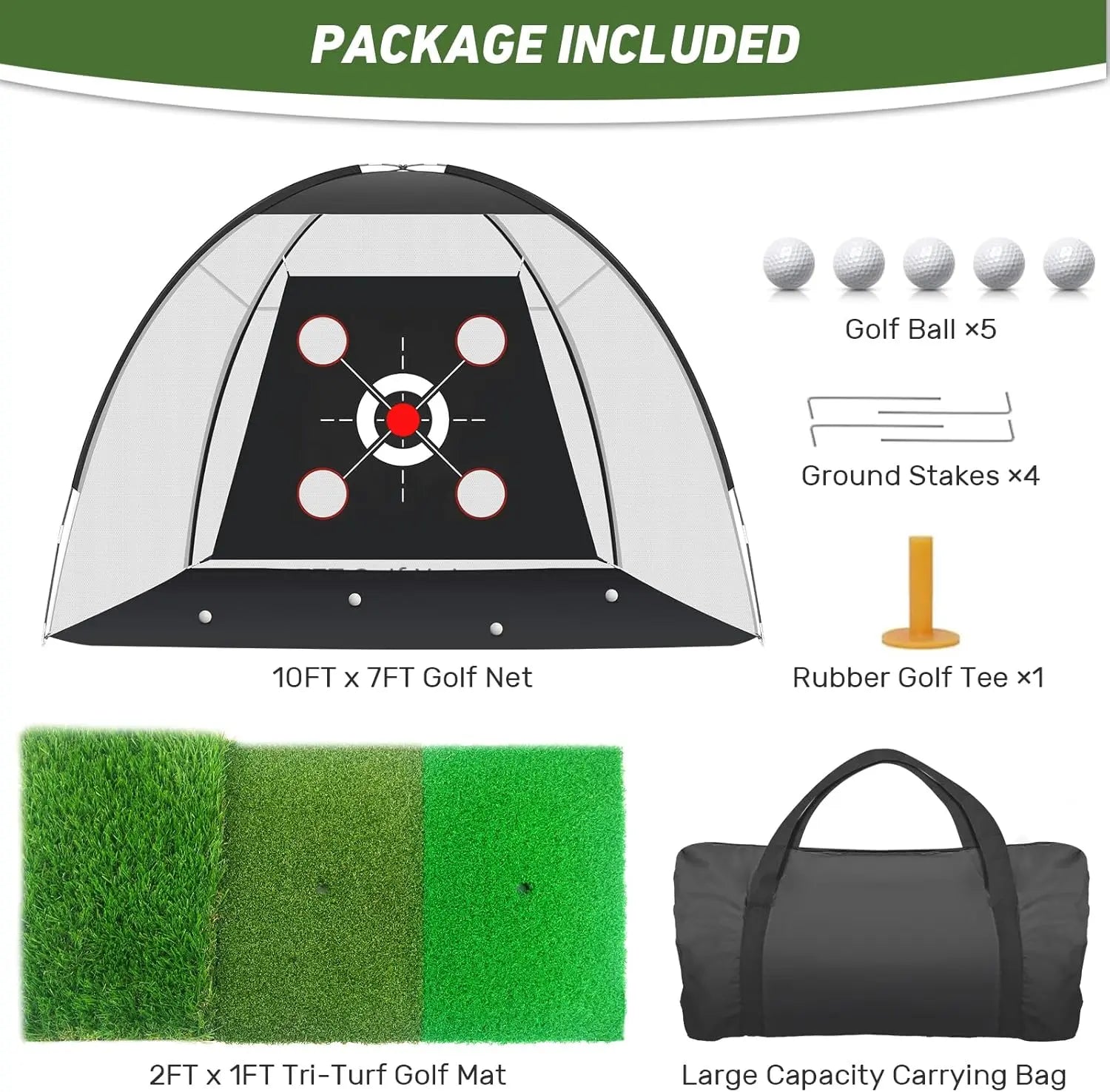 Golf Net with Practice Mat,Golf Hitting Aid Nets 10x7FT LoraSportsShop