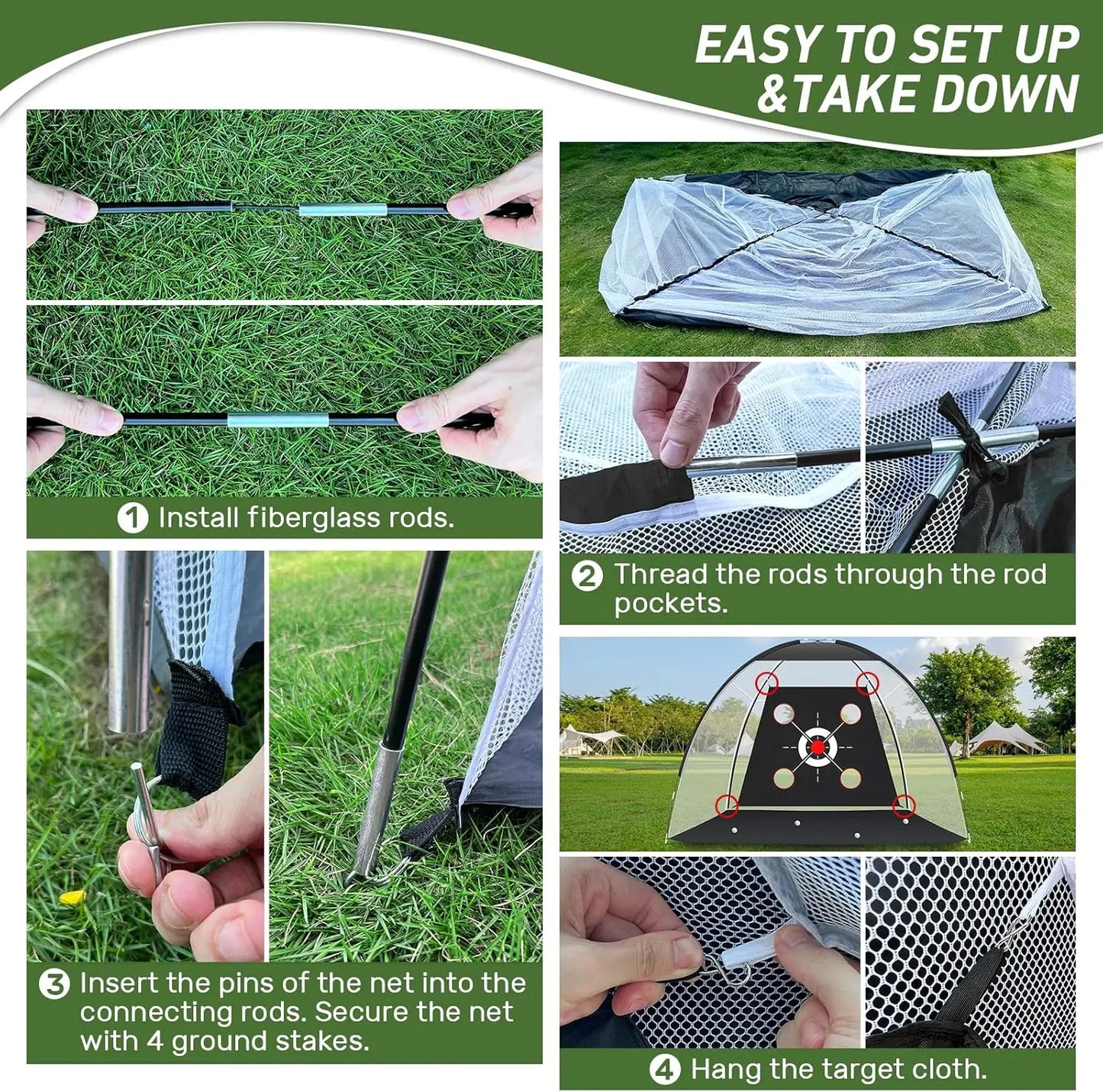 Golf Net with Practice Mat,Golf Hitting Aid Nets 10x7FT LoraSportsShop